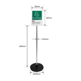 Exacompta Espositore informativo leggio da terra alluminio e panello A4 - x 5  