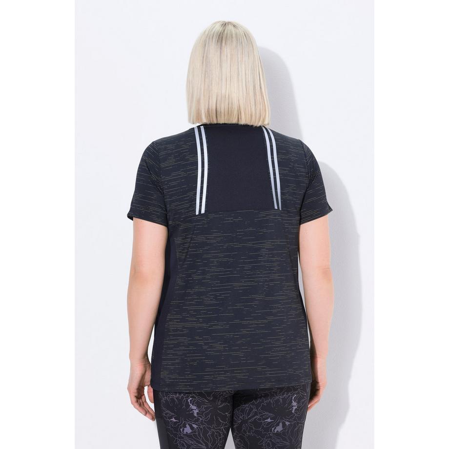 Ulla Popken  Funktionsshirt, Mesheinsätze, V-Ausschnitt, Halbarm 