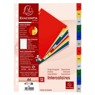 Exacompta Intercalari stampati mensili PP colori Genn- Dicembre - x 20  