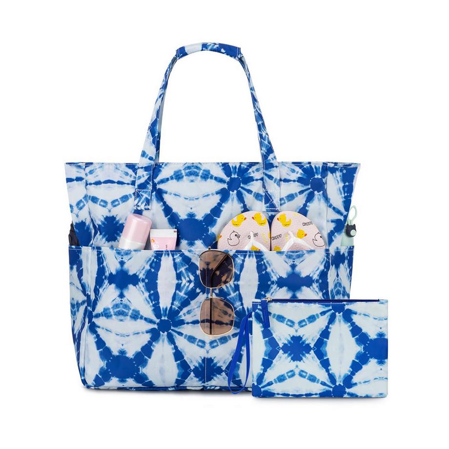 Sac de plage avec Fermeture Éclair et Compartiment humide Sac de bain Large Swimming