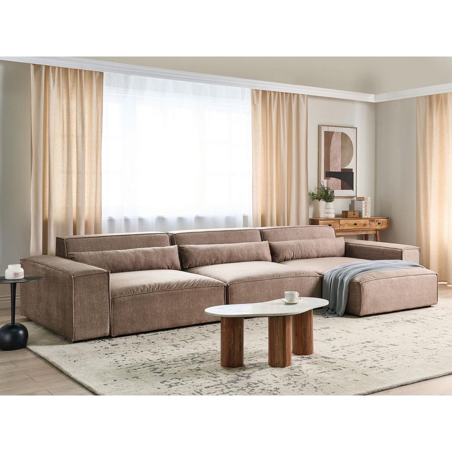 Beliani Ecksofa aus Polyester Modern HELLNAR  