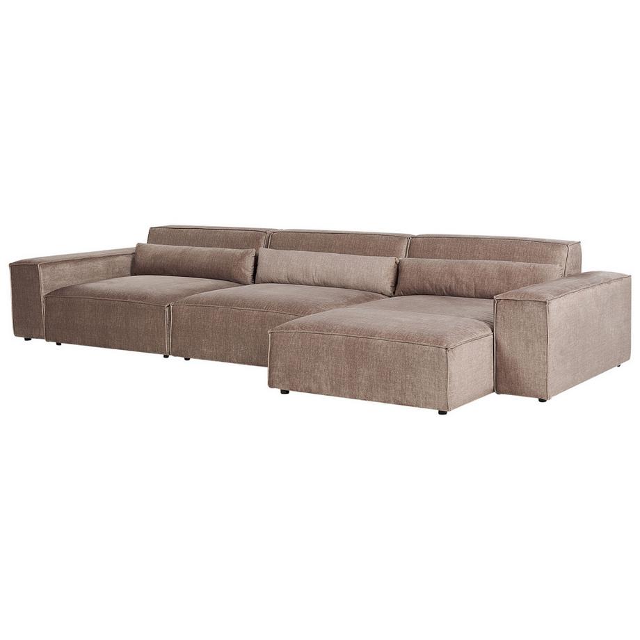 Beliani Ecksofa aus Polyester Modern HELLNAR  