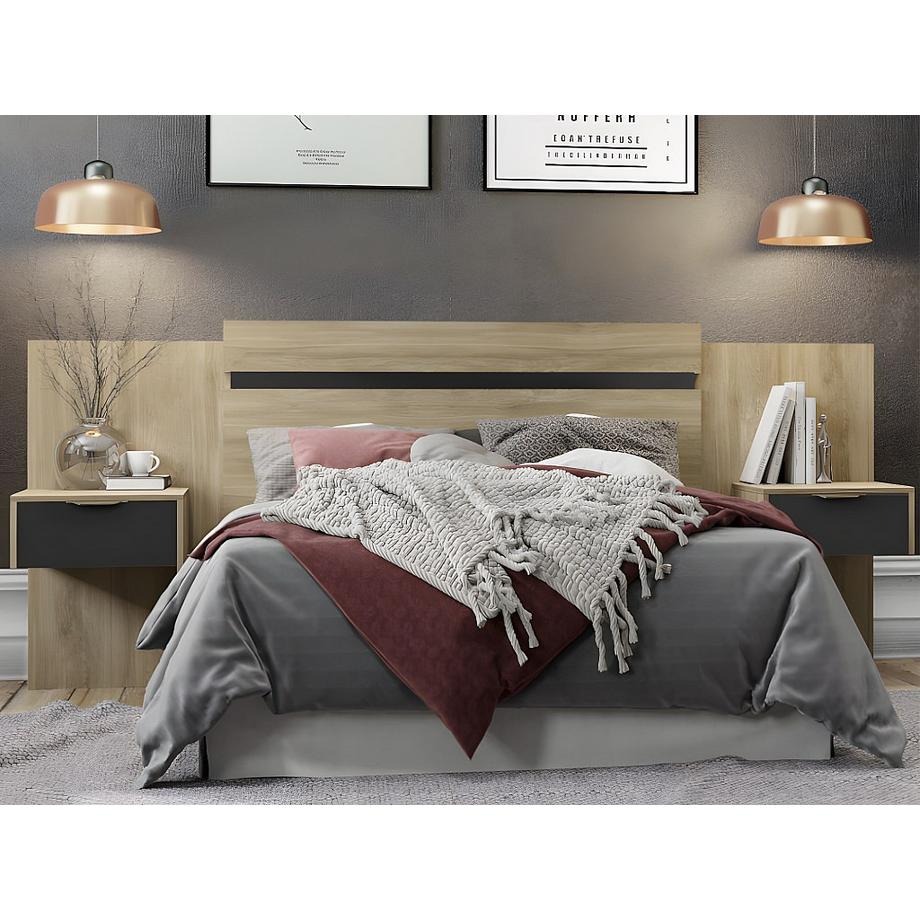 Vente-unique Testata letto allungabile con comodini PARATI  