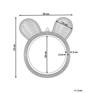 Beliani Specchio en Rattan Boho ASHANTI  