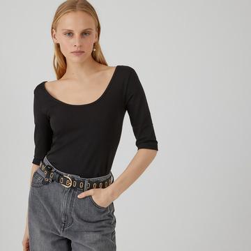 T-Shirt mit Ballerina-Ausschnitt