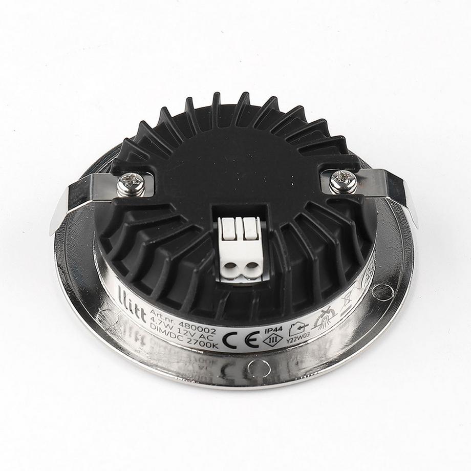 B2X Alice 12V Einbau-Downlight 2700K IP44 340lm Gebürsteter Stahl 1er-Pack  