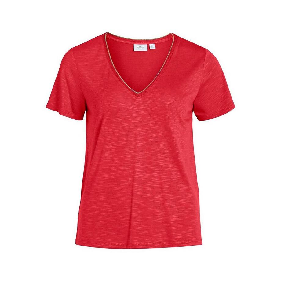 VILA Kurzarm V-Ausschnitt T-Shirt  