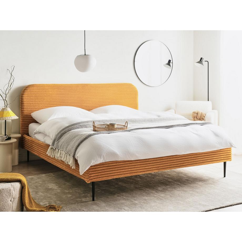 Beliani Letto en Velluto a coste Glamour FLAYAT  