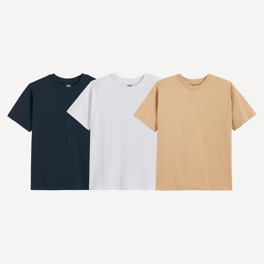La Redoute Collections  3er-Set T-Shirts mit kurzen Ärmeln und Rundhalsausschnitt 