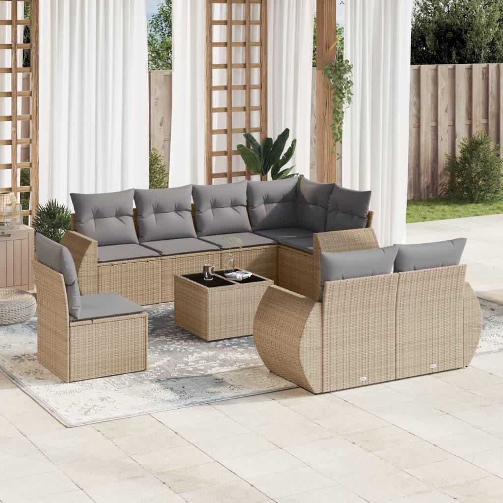 VidaXL set divano da giardino Polirattan  