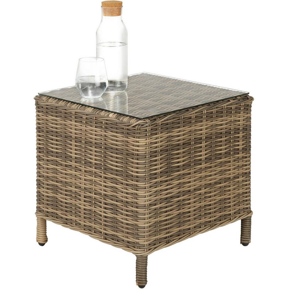 Tectake Aluminium Rattan Sitzgruppe Benissa für 2 bis 4 Personen wetterfest und UV-beständig, hochwertiges Geflecht  