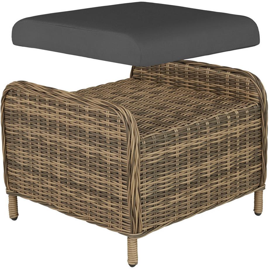 Tectake Aluminium Rattan Sitzgruppe Benissa für 2 bis 4 Personen wetterfest und UV-beständig, hochwertiges Geflecht  
