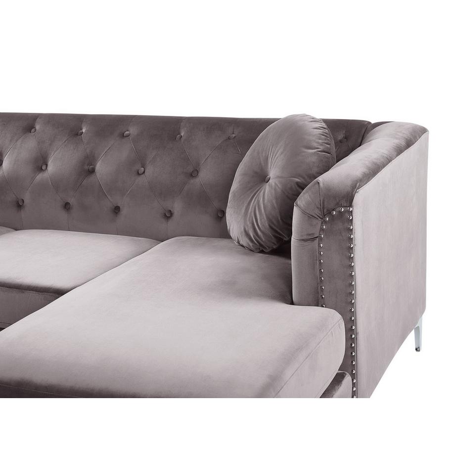 Beliani Canapé d\'angle en Velours Moderne FLEN  