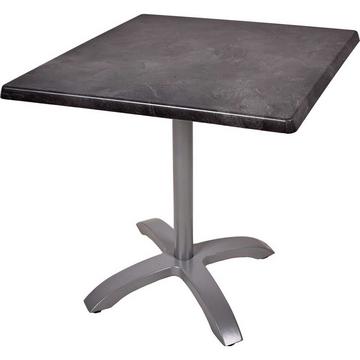 Table de bistrot Dark Slate Picos noir argenté 80x80