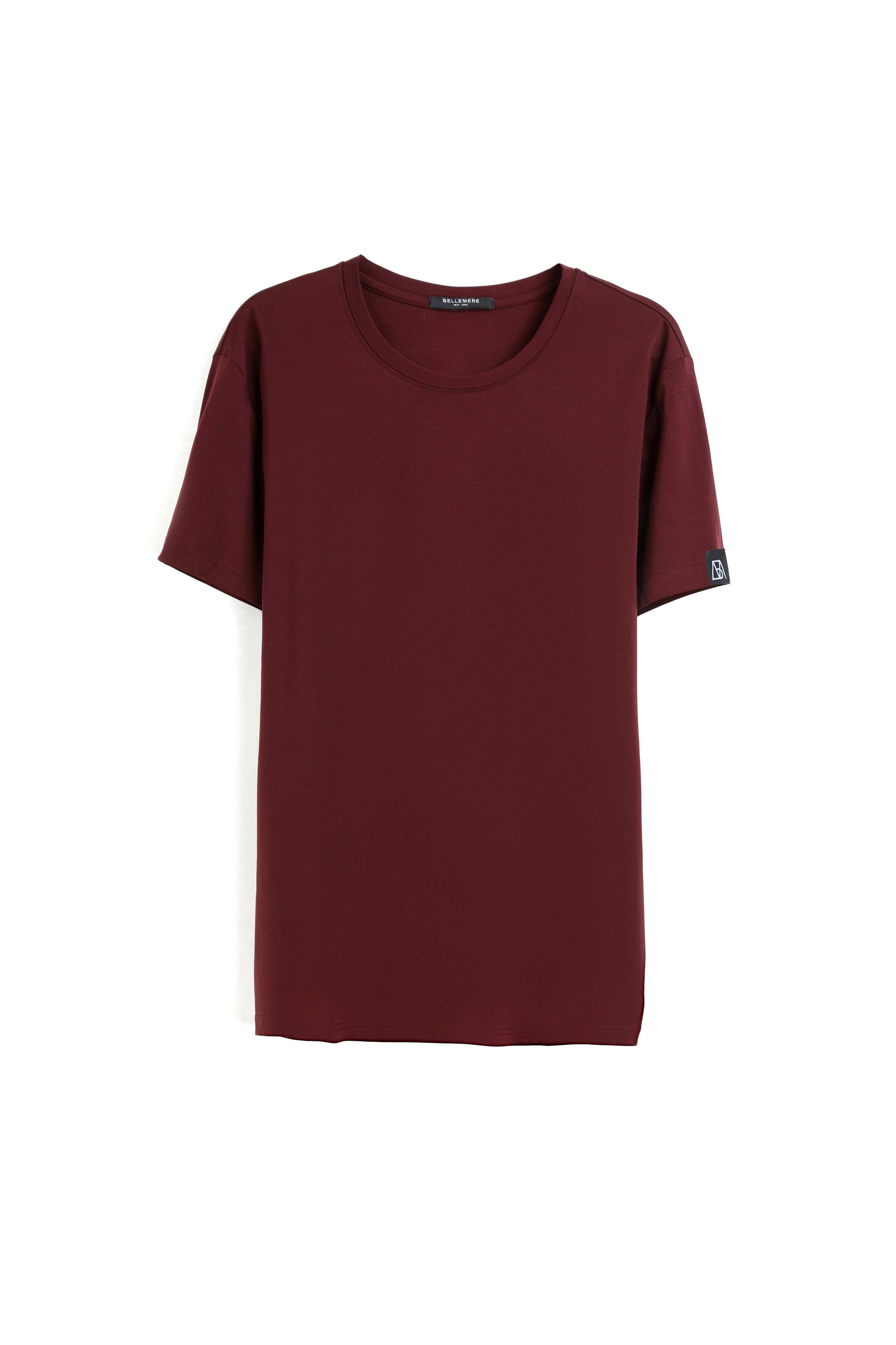 Bellemere New York  T-shirt en coton à col rond pour hommes 185G 