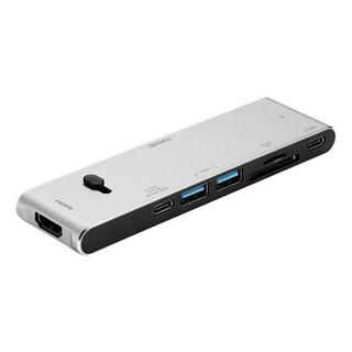 DELTACO  USBC-HDMI21 replicatore di porte e docking station per notebook Wireless Nero, Argento 