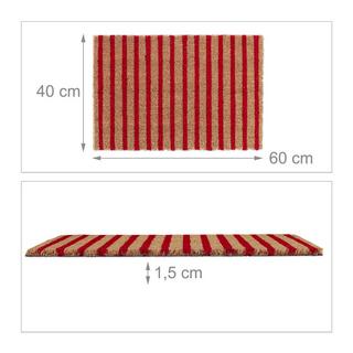 B2X Fußmatte in Kokosrot-Natur gestreift  