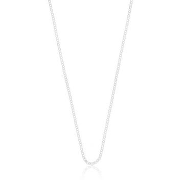 Collier jaseron or blanc 750, 2mm, 40cm