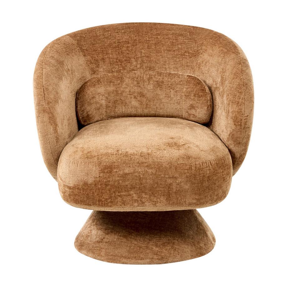 Beliani Fauteuil pivotant en Tissu chenille Minimaliste LIEKSA  