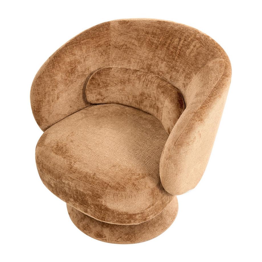 Beliani Fauteuil pivotant en Tissu chenille Minimaliste LIEKSA  