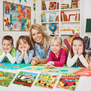 Activity-board  Holztierpuzzle mit 9 Teilen und Ordnungsbeutel für jedes Puzzle für Kinder 