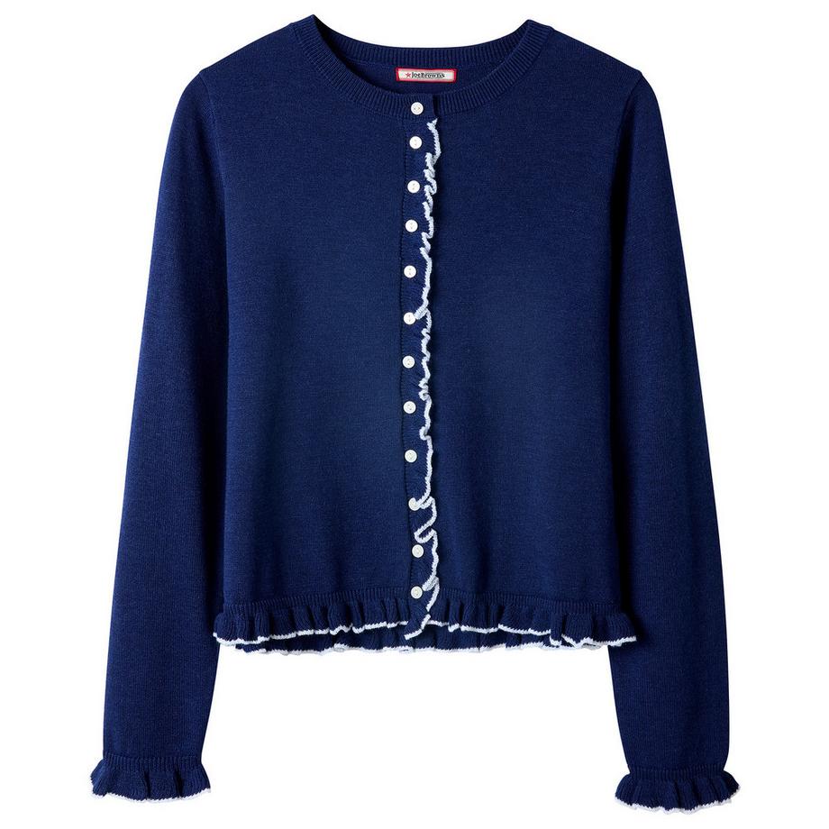 Joe Browns Fein gestrickte Strickjacke mit Rüschensaum  