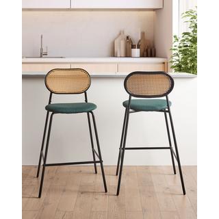 Beliani Lot de 2 chaises de bar en Métal Boho ADAVER  