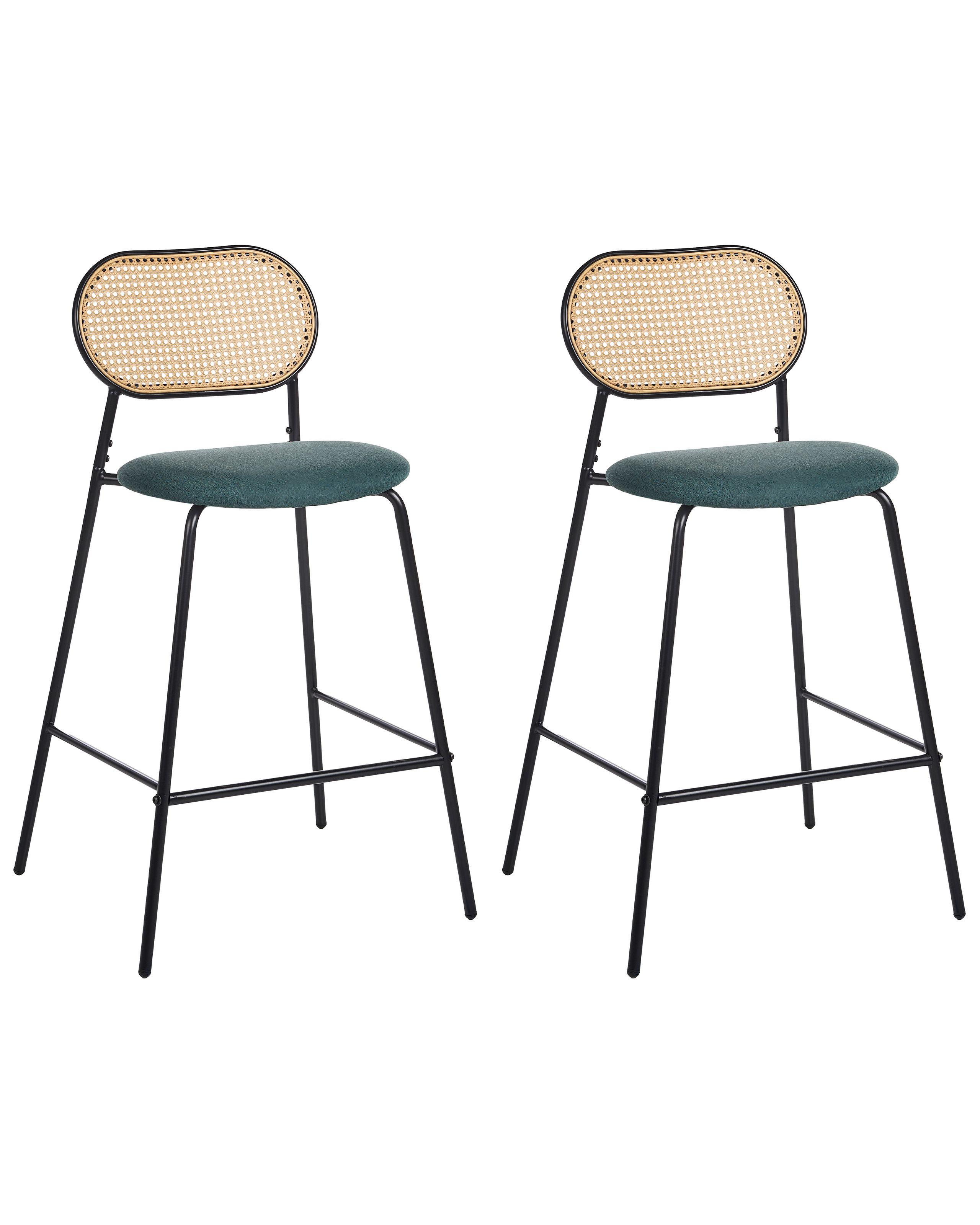 Beliani Lot de 2 chaises de bar en Métal Boho ADAVER  