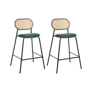 Beliani Lot de 2 chaises de bar en Métal Boho ADAVER  