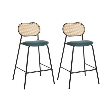 Beliani Lot de 2 chaises de bar en Métal Boho ADAVER  