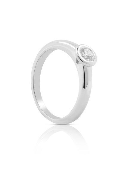 MUAU Schmuck  Bague Solitaire Diamant 0.25ct. or blanc 750 