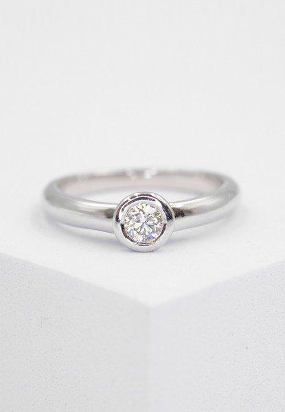 MUAU Schmuck  Solitaire Ring Diamant 0.25ct. Weissgold 750 