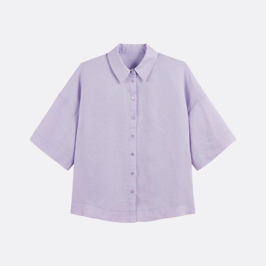 La Redoute Collections Leinenhemd mit weiten Ärmeln und Ellenbogen Signature  