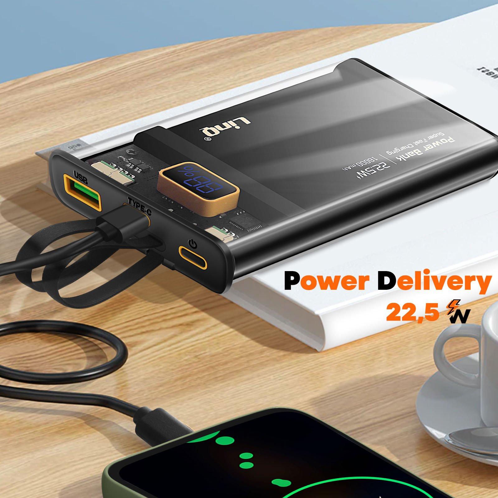 Avizar  Powerbank 16000mAh USB C, Lightning LinQ 