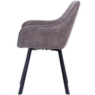 mutoni Fauteuil microfibre taupe, lot de 2  