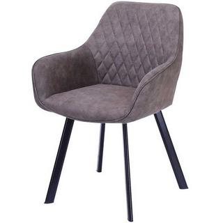 mutoni Fauteuil microfibre taupe, lot de 2  