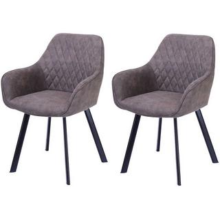 mutoni Fauteuil microfibre taupe (lot de 2)  