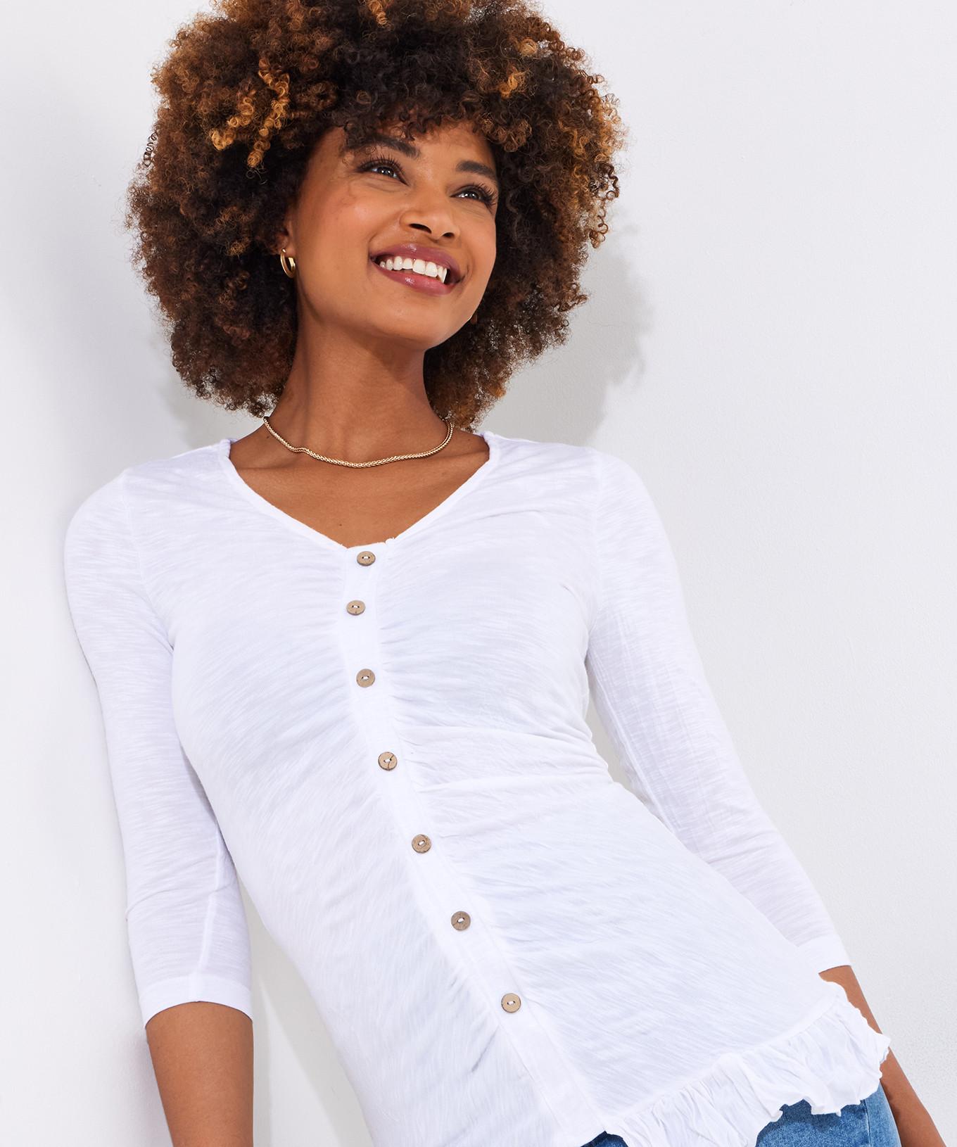 Joe Browns  Longline-Jersey-Top mit Rüschen vorne 