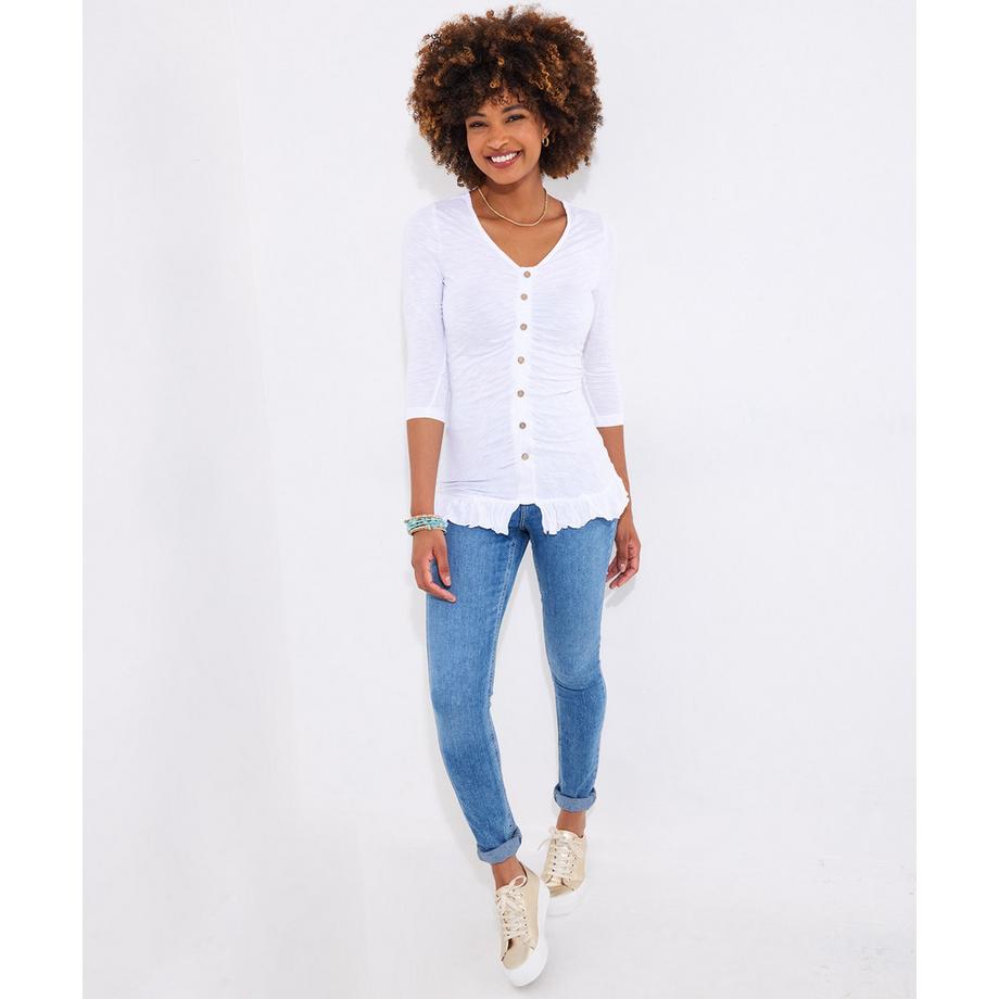 Joe Browns Longline Jersey Top mit Rüschen vorne  