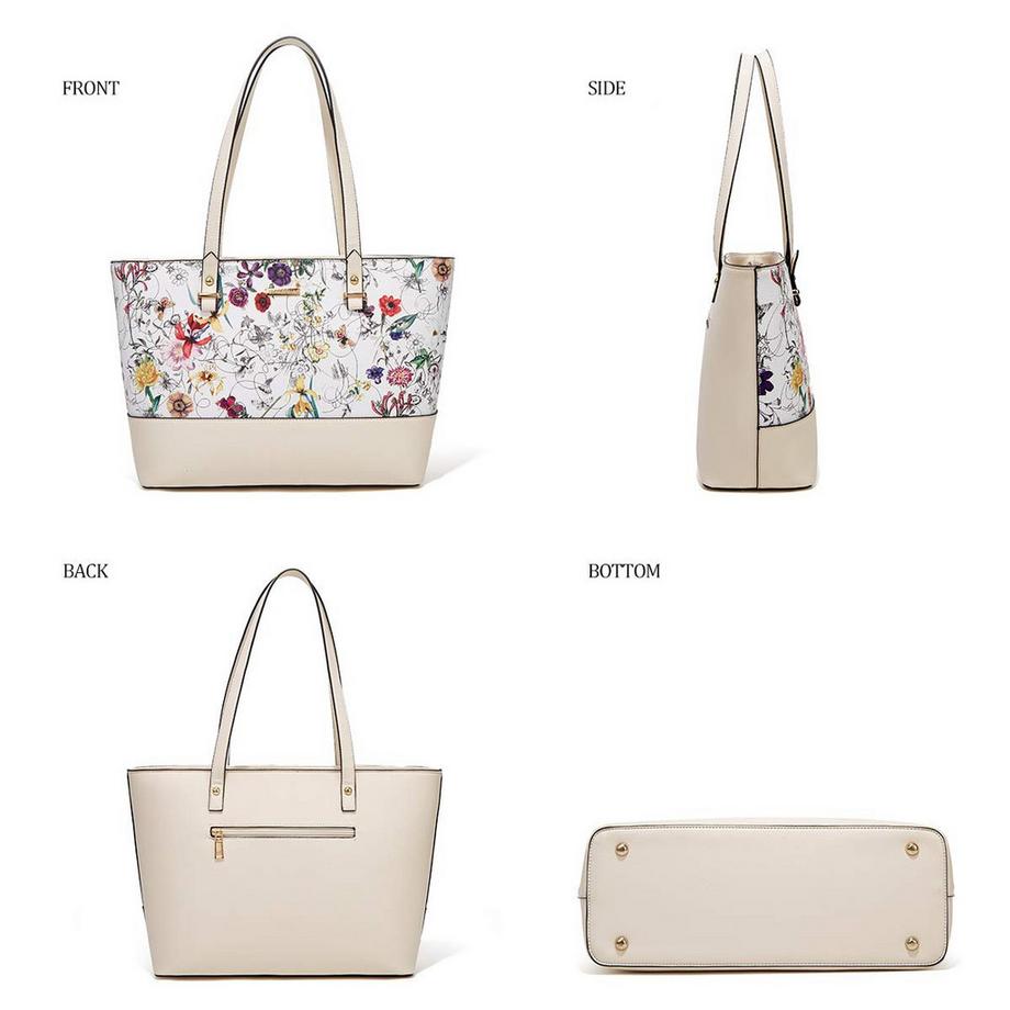 Only-bags.store Ensemble de 4 sacs à main avec grand fourre-tout sac à bandoulière portefeuille et porte-cartes  