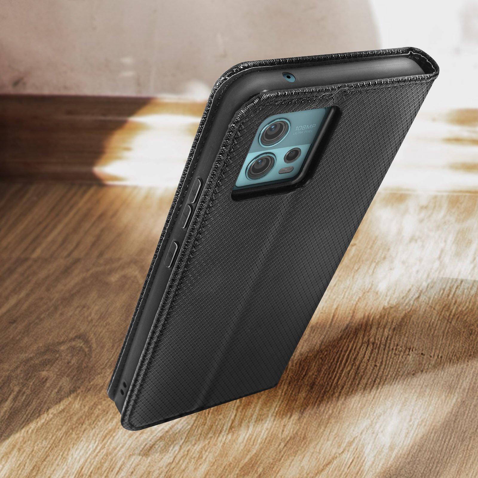 Avizar  Motorola Moto G72 Book Cover Schwarz 