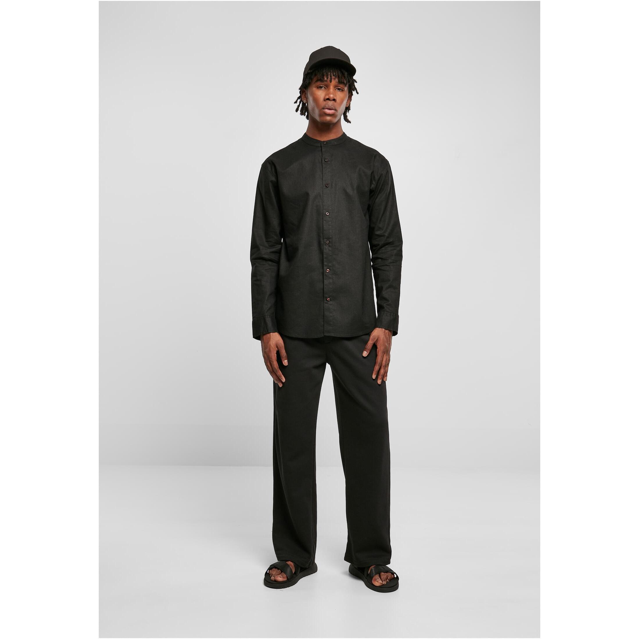 URBAN CLASSICS Baumwoll Stehkragen Hemd grosse Grössen  