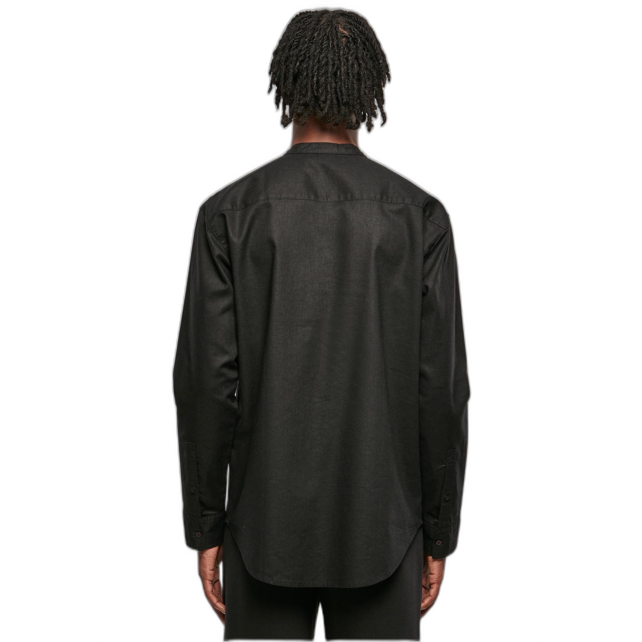 URBAN CLASSICS Baumwoll Stehkragen Hemd grosse Grössen  