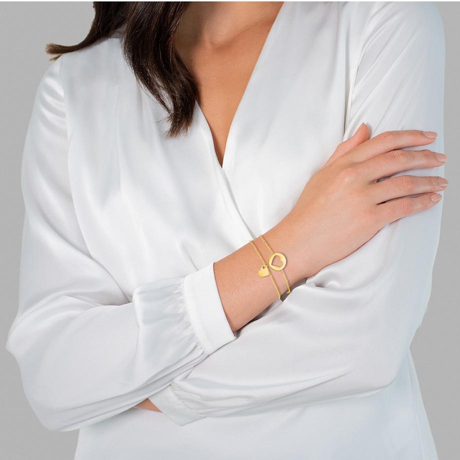 Lulu & Jane  2er Set Armbänder Edelstahl gelbgold 