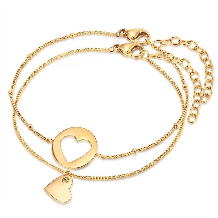 2er Set Armbänder Edelstahl gelbgold