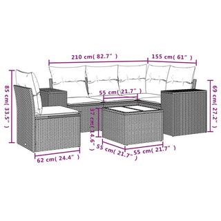 VidaXL Ensemble de canapés de jardin rotin synthétique  