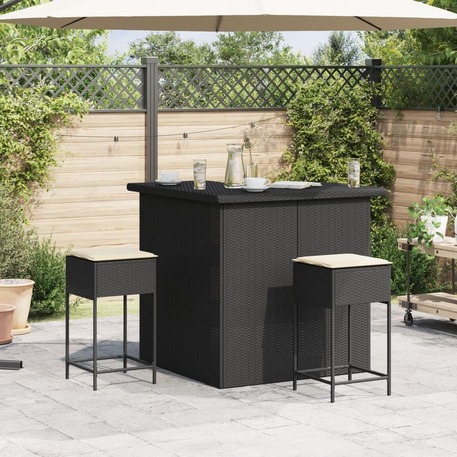 VidaXL Ensemble de bar de jardin rotin synthétique  