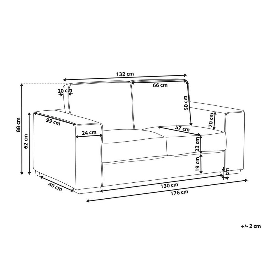 Beliani 2 Sitzer Sofa aus Cord Landhausstil VIKRAN  