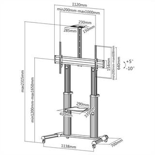 Roline  ROLINE 17031261 support pour téléviseur 2,54 m (100") Argent 