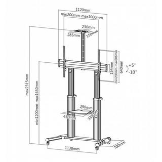 Roline  ROLINE 17031261 support pour téléviseur 2,54 m (100") Argent 